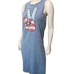 Mineral Washed Blue Tank Tee Shirt Dress NWOT